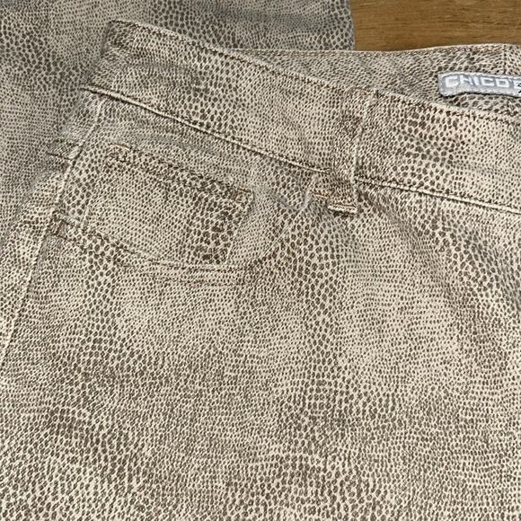 Chico's Platinum Snakeskin Jeans Women's Size 1 - Picture 5 of 6